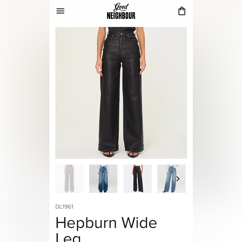 DL1961 Jeans - Hepburn Wide Leg, Blueberry Glaze, Wide Leg Denim.